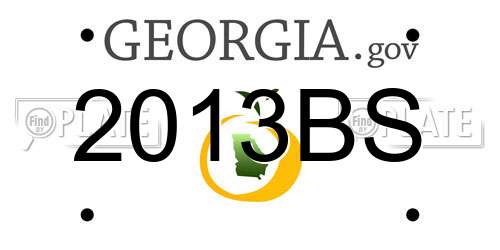2013BS Georgia License Plate