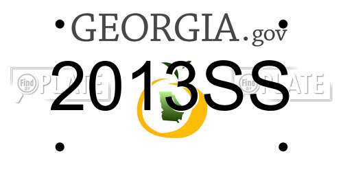 2013SS Georgia License Plate