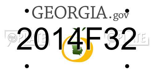 2014F32 Georgia License Plate