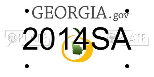 2014SA Georgia License Plate