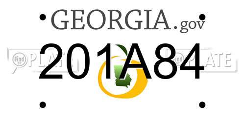 201A84 Georgia License Plate