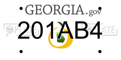 201AB4 Georgia License Plate