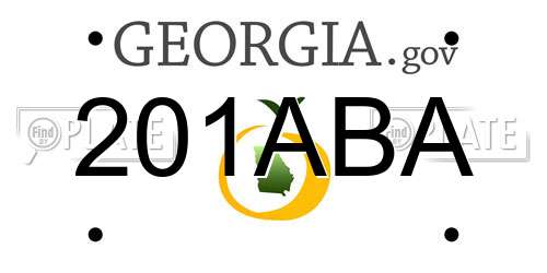 201ABA Georgia License Plate