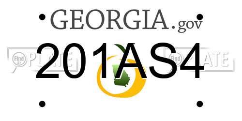 201AS4 Georgia License Plate