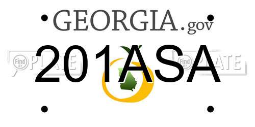 201ASA Georgia License Plate