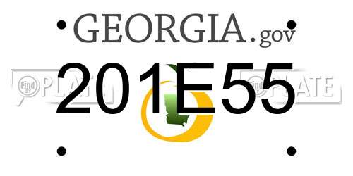 201E55 Georgia License Plate