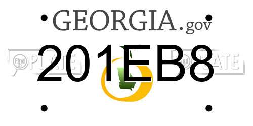 201EB8 Georgia License Plate