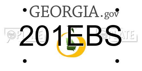 201EBS Georgia License Plate