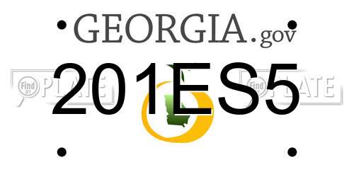 201ES5 Georgia License Plate