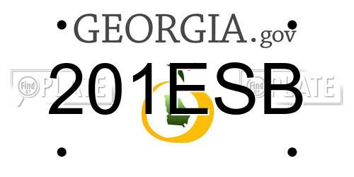 201ESB Georgia License Plate