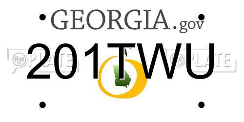 201TWU Georgia License Plate