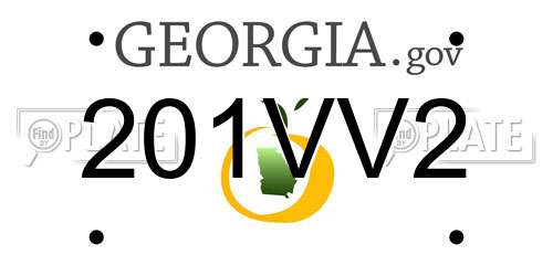 201VV2 Georgia License Plate