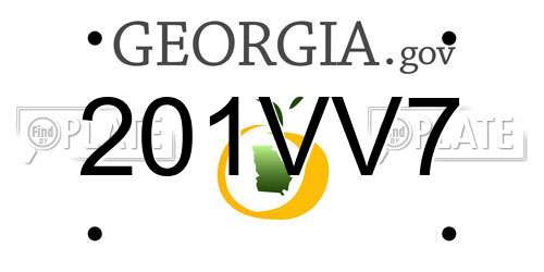 201VV7 Georgia License Plate