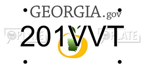 201VVT Georgia License Plate