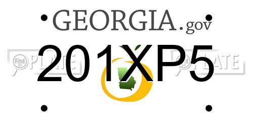 201XP5 Georgia License Plate