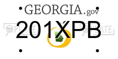 201XPB Georgia License Plate