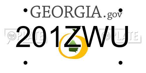 201ZWU Georgia License Plate