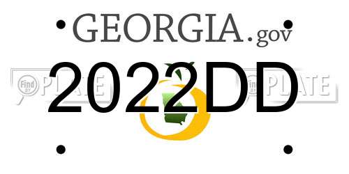 2022DD Georgia License Plate