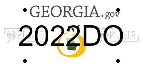 2022DO Georgia License Plate