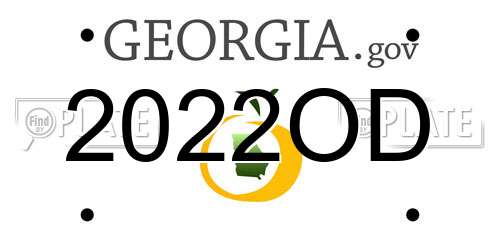 2022OD Georgia License Plate