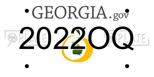 2022OQ Georgia License Plate