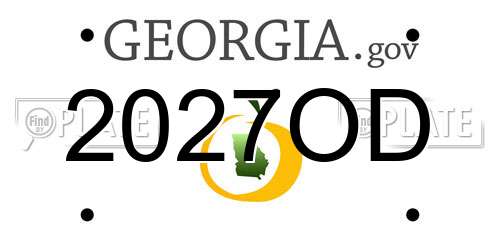 2027OD Georgia License Plate