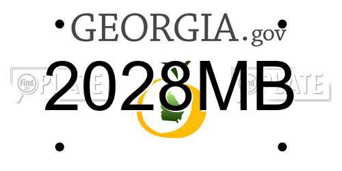 2028MB Georgia License Plate