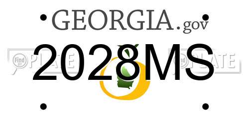 2028MS Georgia License Plate