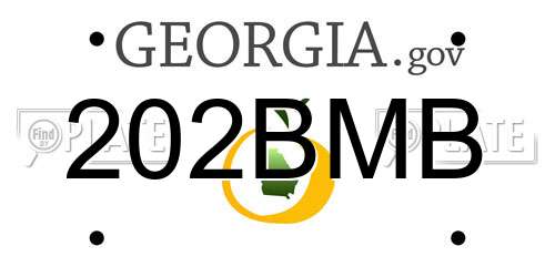202BMB Georgia License Plate