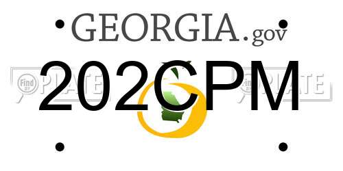 202CPM Georgia License Plate