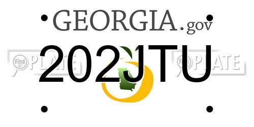 202JTU Georgia License Plate