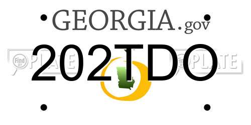 202TDO Georgia License Plate