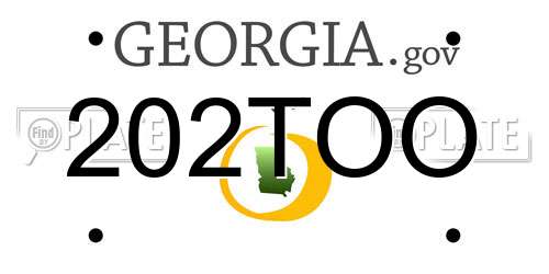202TOO Georgia License Plate