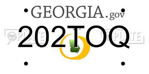 202TOQ Georgia License Plate