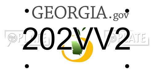 202VV2 Georgia License Plate