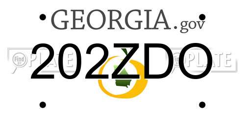 202ZDO Georgia License Plate