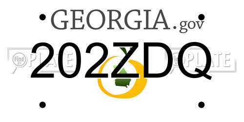 202ZDQ Georgia License Plate