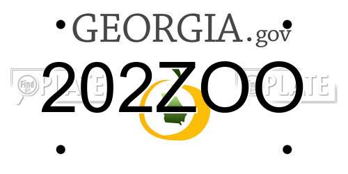 202ZOO Georgia License Plate