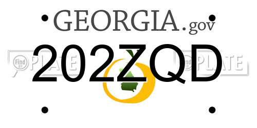 202ZQD Georgia License Plate