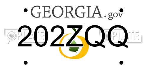 202ZQQ Georgia License Plate