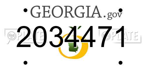 2034471 Georgia License Plate