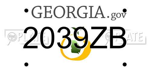 2039ZB Georgia License Plate