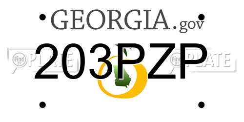 203PZP Georgia License Plate