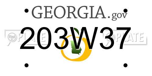203W37 Georgia License Plate