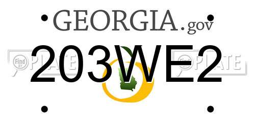 203WE2 Georgia License Plate