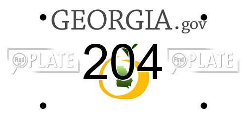 204 Georgia License Plate