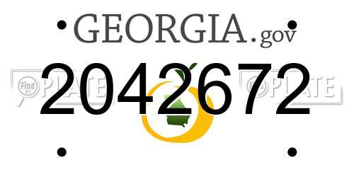 2042672 Georgia License Plate
