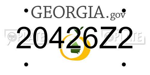 20426Z2 Georgia License Plate