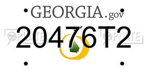 20476T2 Georgia License Plate