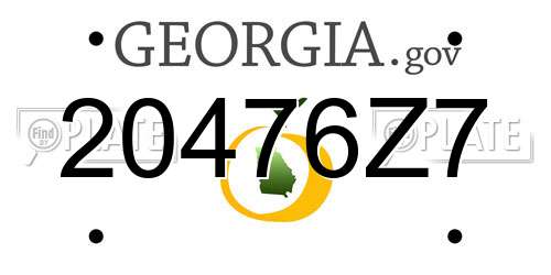 20476Z7 Georgia License Plate